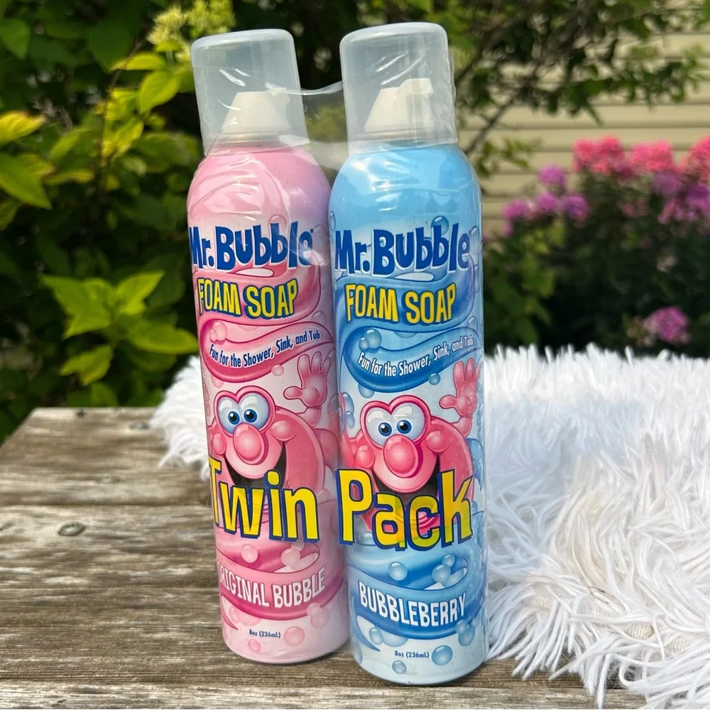 Mr. Bubble Foam Soap Twin Pack - Original Bubble & Bubbleberry 8 oz cans NEW